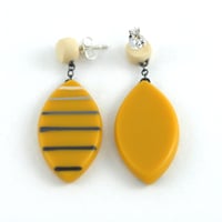 Image 2 of drop leaf ombre stripe earrings