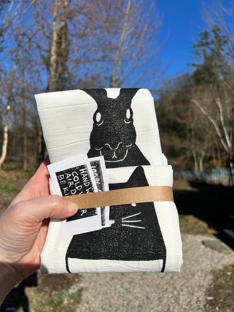 Red City Handprinted SET OF TWO 100% Cotton Floursack Towels