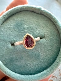 Image 12 of pink spinel ring with sterling silver twig band . size 5.25