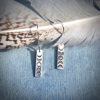 Image 5 of ‘Night Muse’ Silver Moon Phase Earrings Handmade Sterling Silver