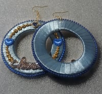 Image 3 of Blue Hearted Royalty Hoops