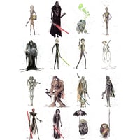 Image 1 of COMPLETE Tim Burton Star Wars Mystery 17 Print Set