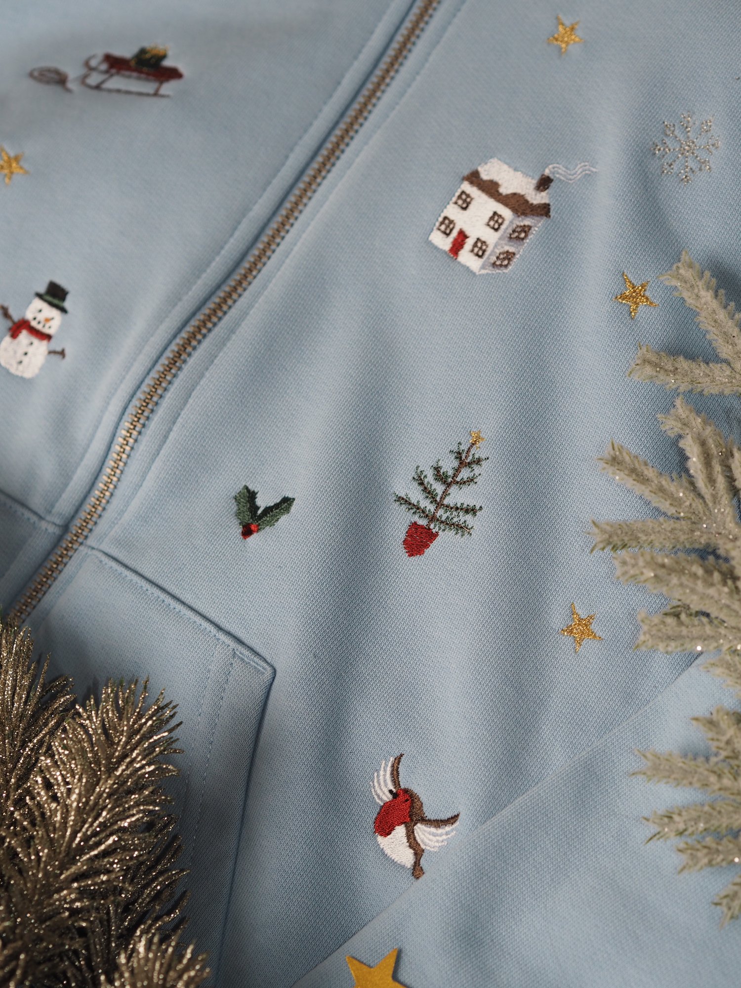 Image of Christmas Sprinkles - Blue Soul zipped hoody