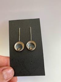 Image 4 of Silver and gold double dome earrings 