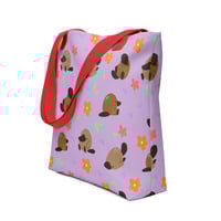 Image 1 of Pecan the Platypus Tote Bag (Purple)