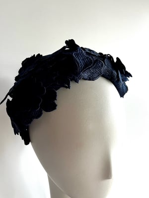 Image of Navy lace covered bandeau