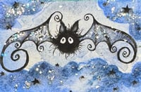 ‘Blue Soot Bat’ Embellished Art Print