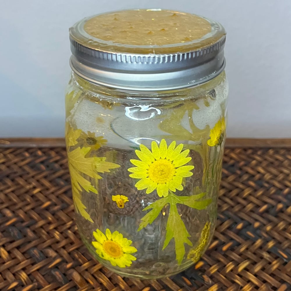Image of citrine floral mason jar