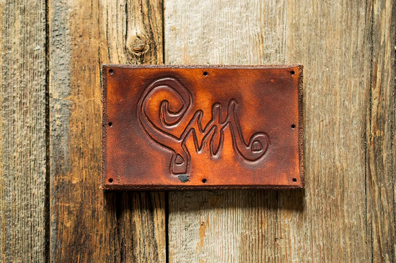 Image of Leather Patch - Calligraphy Logo