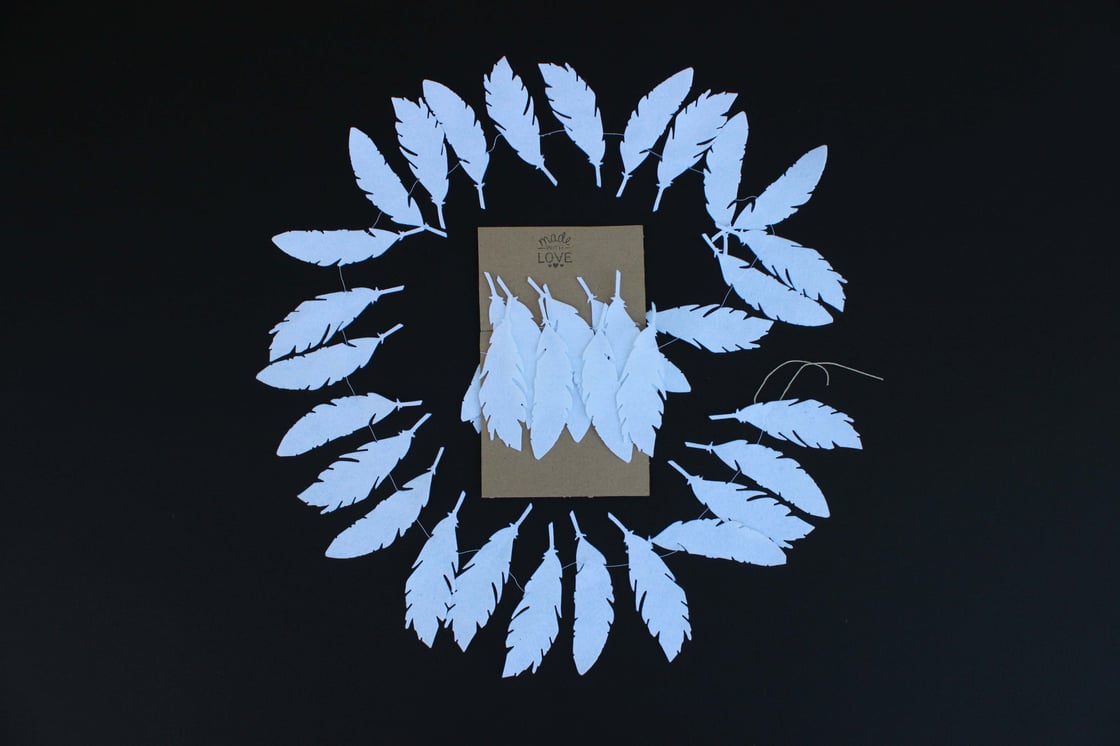 Image of White feather garland