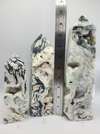 Image 2 of Moss Agate 4 Point Druzy Crystal Towers - 3 Styles