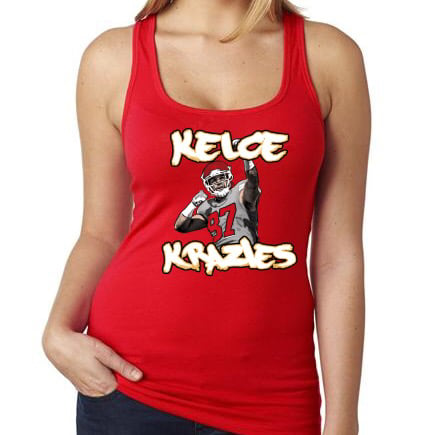 Image of Women's Kelce Krazies "1st & 10" Red Friday Tank