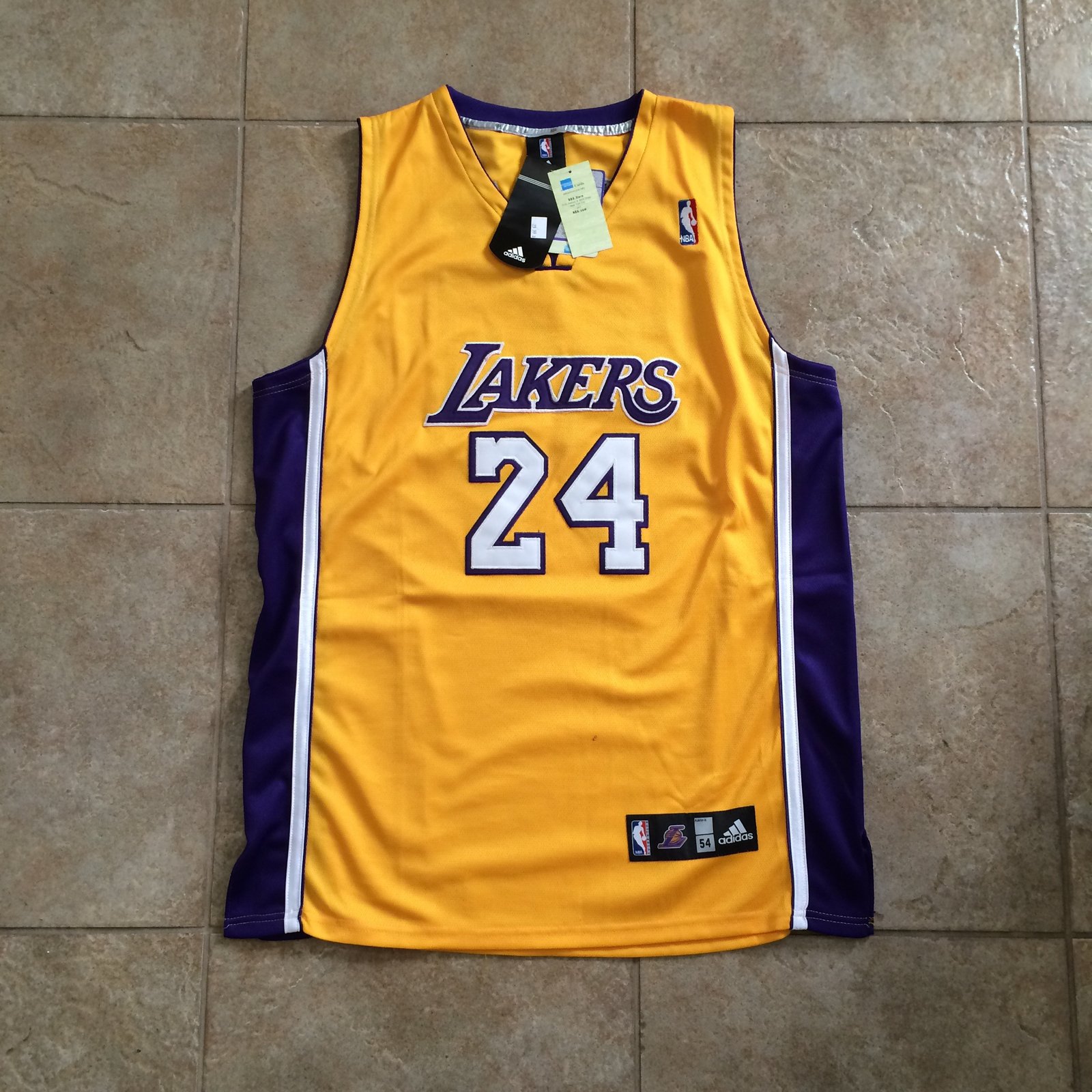 Kobe Bryant Authentic Adidas Swingman Jersey Lakers (Stiched On