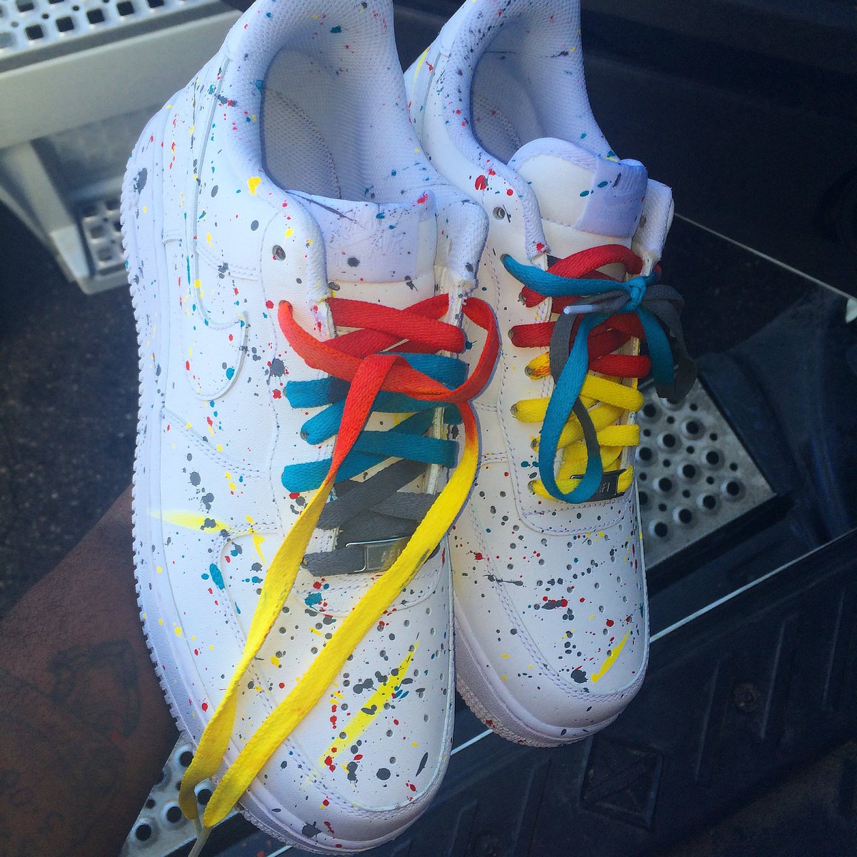 Air Force 1 Custom Neon Splatter Sneakers
