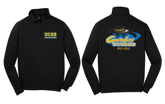 Image of UCSB Swimming 1/4 Zip Black Sweatshirt