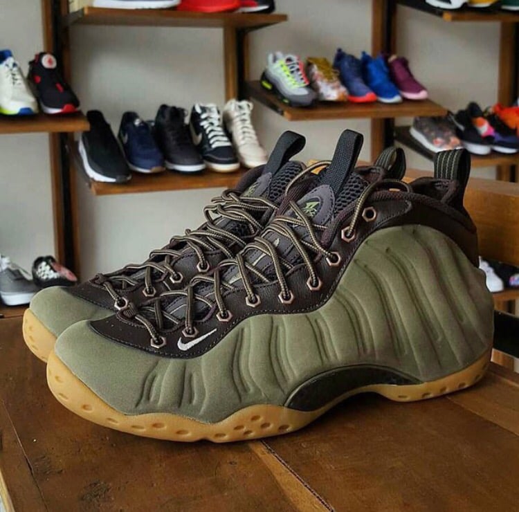 Olive green foamposites best sale