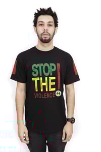 Image 2 of Cross Colours - STOP THE VIOLENCE T-SHIRT - Black