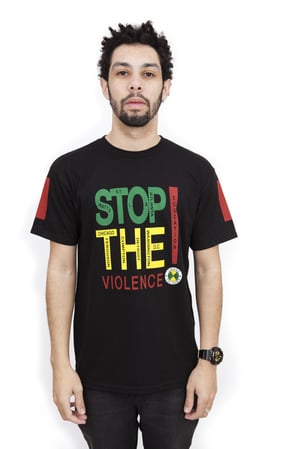 Image of Cross Colours - STOP THE VIOLENCE T-SHIRT - Black