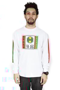Image 4 of Cross Colours - LABEL LOGO L/S T-SHIRT WITH STRIPE SLEEVES