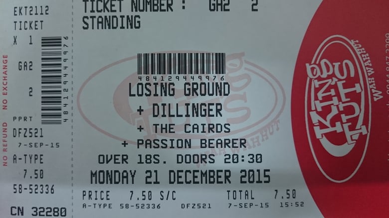 Image of Dillinger @ King Tuts 21/12/15 (Supporting Losing Ground)