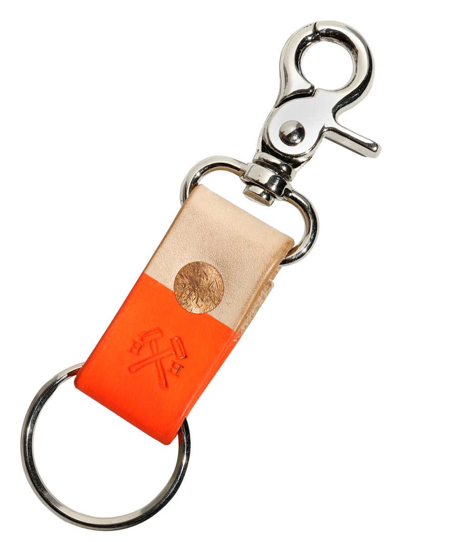 Image of Hand Dipped in Orange Paint Key Leash