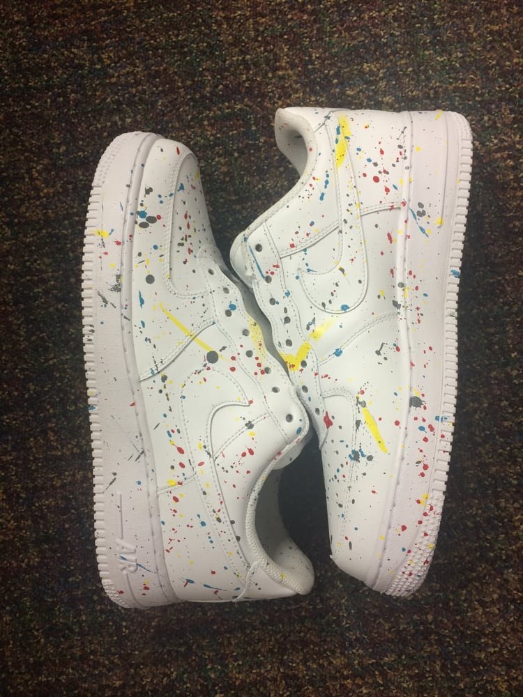 In living color splatter custom Air Force ones | Chitownkustomz