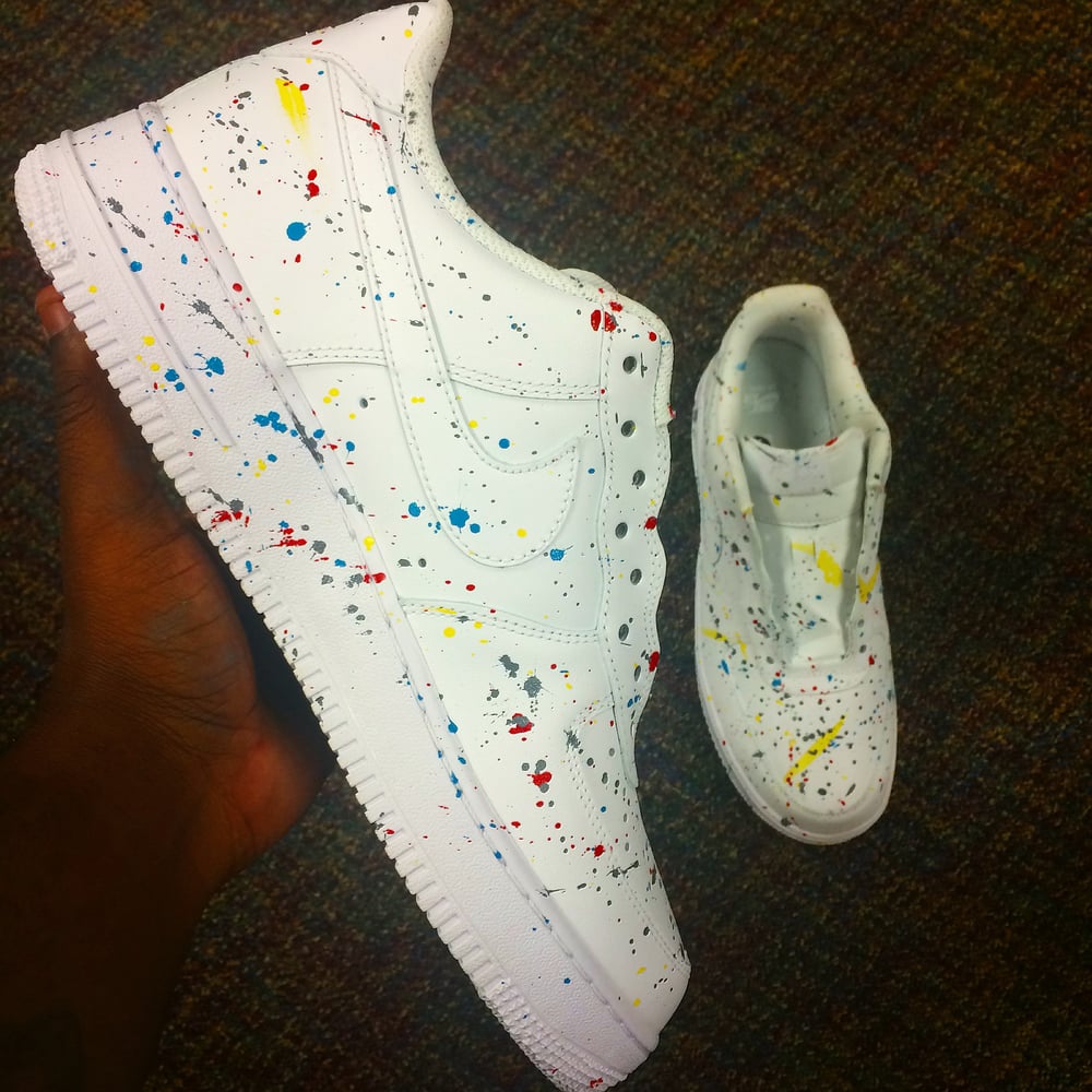 In living color splatter custom Air Force ones | Chitownkustomz