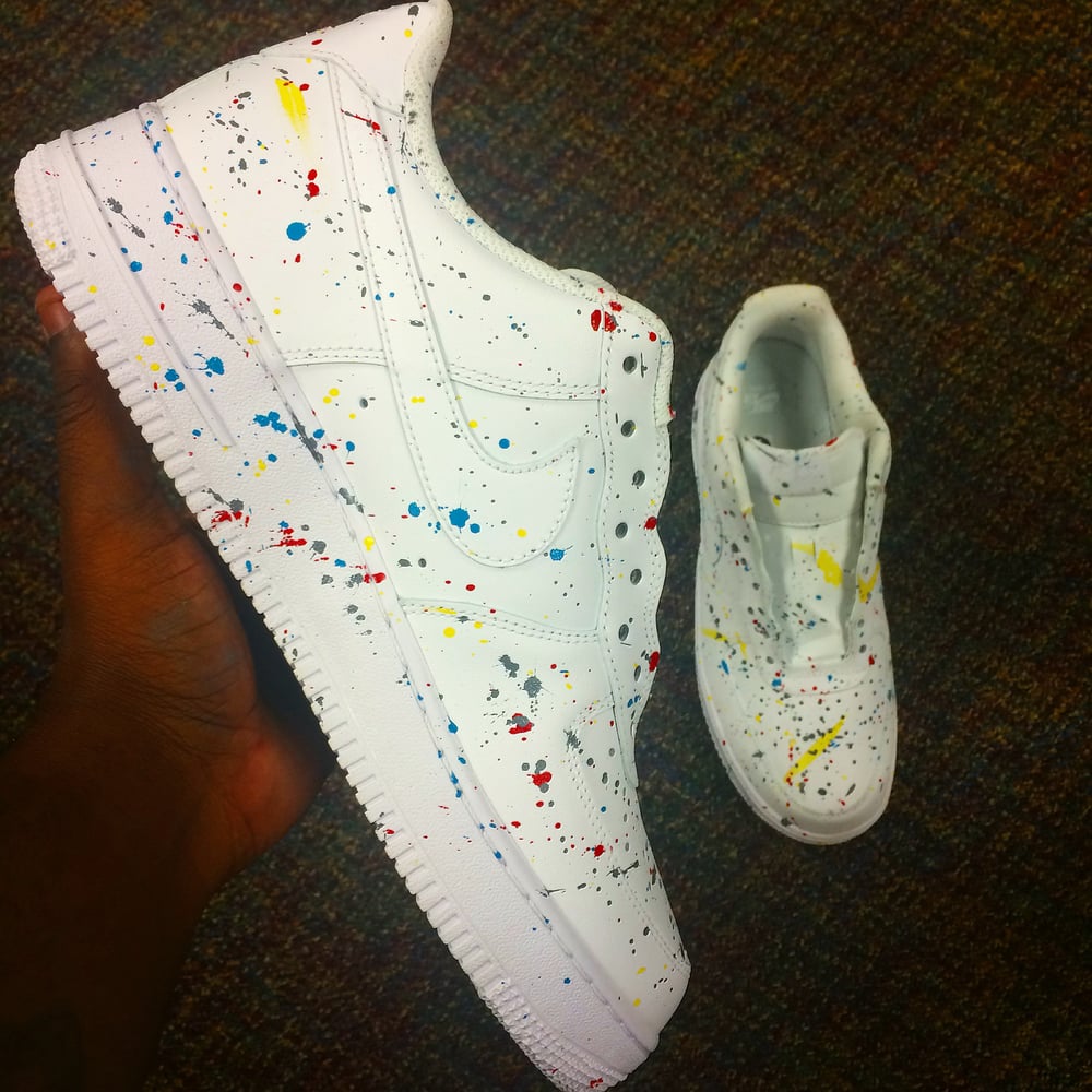 Nike Air Force 1 Custom Rainbow Splatter Shoes