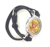 Harvard Water Polo black leather wrap bracelet with locket