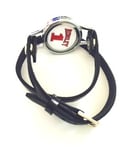 Harvard Water Polo black leather wrap bracelet with locket