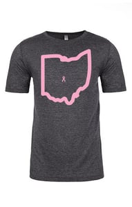 Image of Mens Crew- Ohio Outline w/ Pink Ribbon on CBus