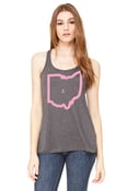 Image of Ladies Tank Top- Ohio Outline w/ Pink Ribbon on CBus