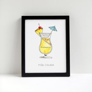 Pina Colada Cocktail Diagram Print by Alyson Thomas of Drywell Art. Available at shop.drywellart.com