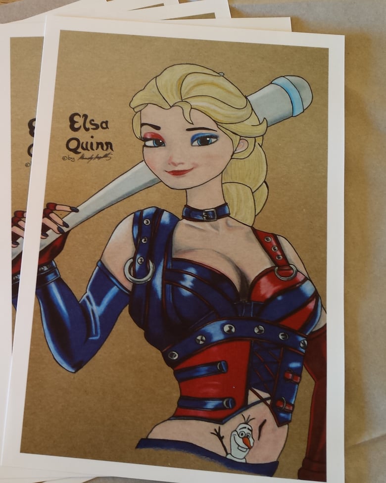 Image of A4 print of Elsa Quinn (or Frozen Harley)