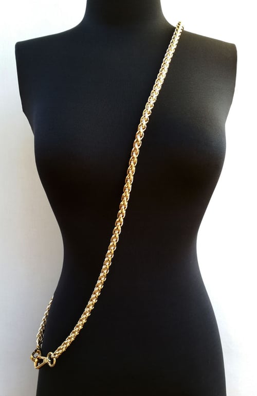 Image of GOLD Chain Luxury Strap - Large Braided Chain - 3/8" (10mm) Wide - Choose Length & Hooks/Clasps