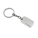 Personalised sterling silver dog tag key ring