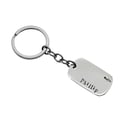 Personalised sterling silver dog tag key ring