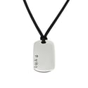 Personalised sterling silver dog tag pendant