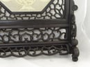 Image of CHINESE TABLE SCREEN WITH JADE PLAQUE OF BIRDS & LEAVES