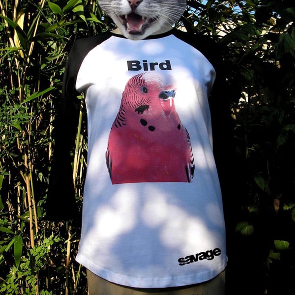 Image of Bird Print Baseball 3/4 Sleeve Shirt Size 12