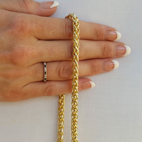 Image of GOLD Chain Luxury Handbag Strap - Braided Chain - 1/4" (6mm) Wide - Choose Length & Hooks/Clasps