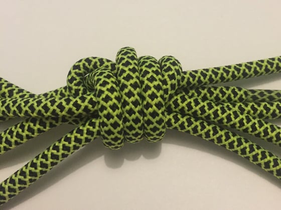 Image of Ultra green black rope laces