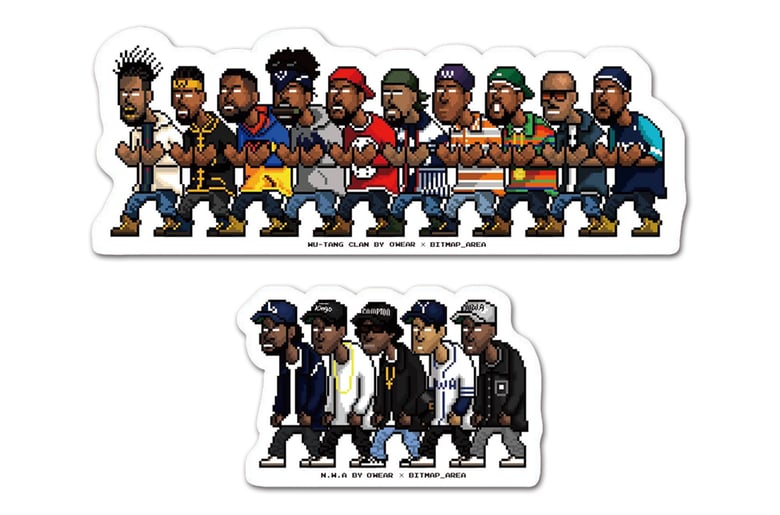 Image of O'WEAR® × Bitmap_Area - Wu-Tang Clan & N.W.A - Stickers Pack