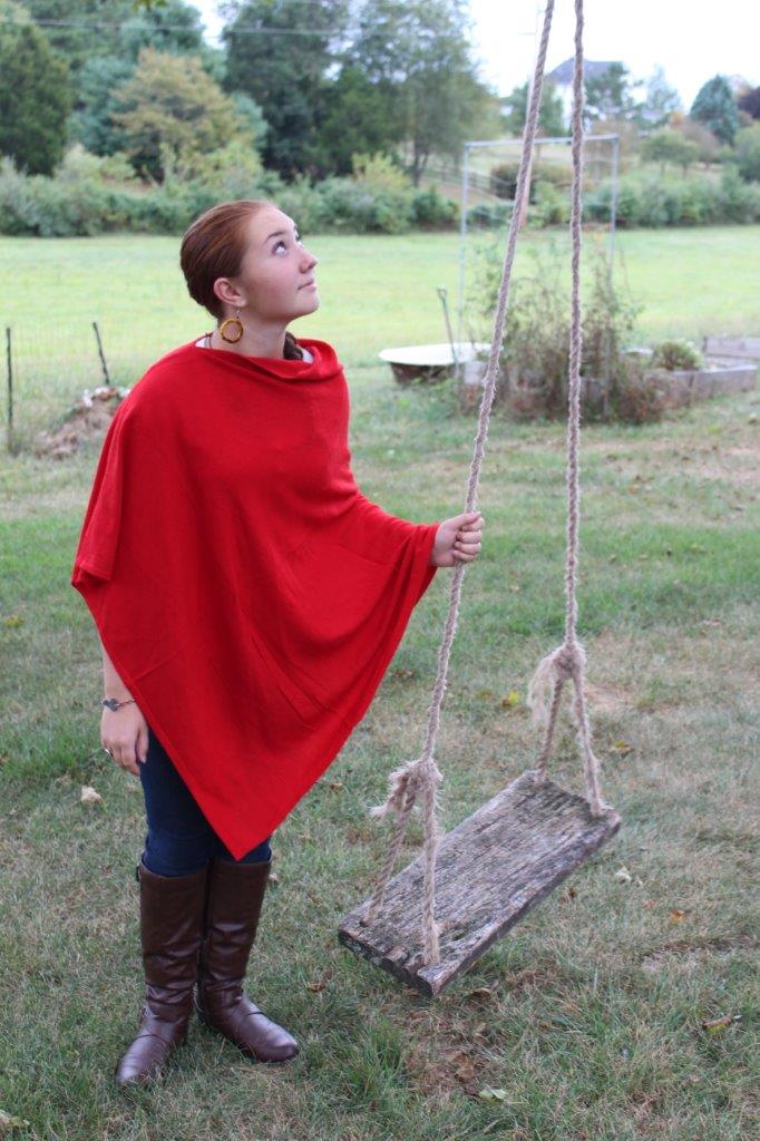 Image of Cowl Neck Poncho Cashmere blend