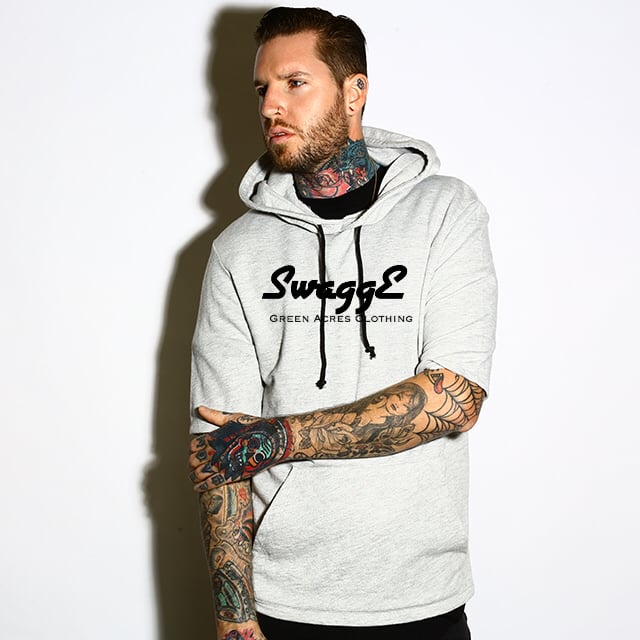 Image of Short sleeve "SwaggyE" hoodie (Black)