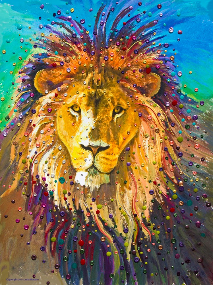 Image of Lion Heart Energy Painting - Giclee Print