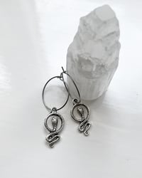 Image 3 of Silver Snake Hoops 