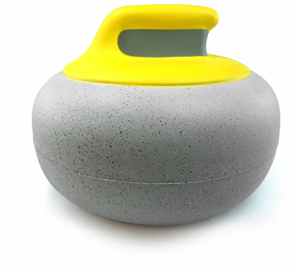 Image of YELLOW HANDLE FOAM CURLING HAT