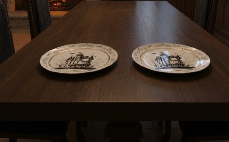 Image of 🕯️ The Manor Noir Collection — Set of 2 Haunted House Plates