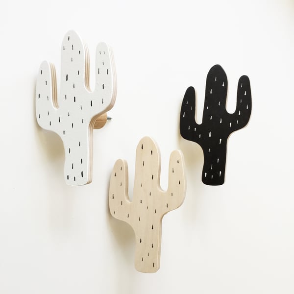 Image of That's Mine - Cactus Timber Wall Hooks (assorted colours)